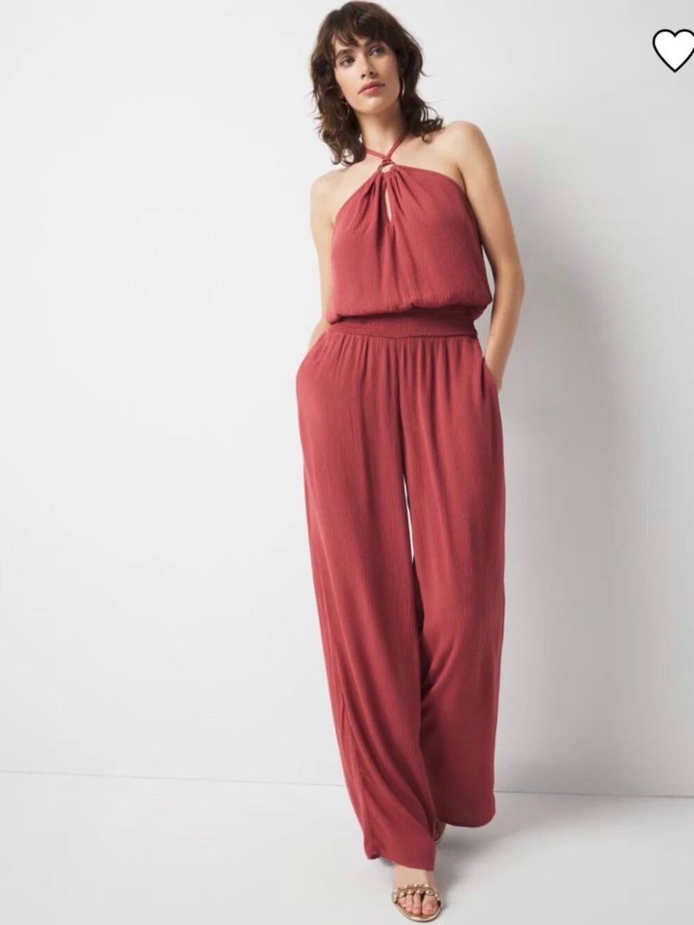 White House Black Market Halter O-Ring Cover Up Jumpsuit S Sienna SEE MEASUREMEN